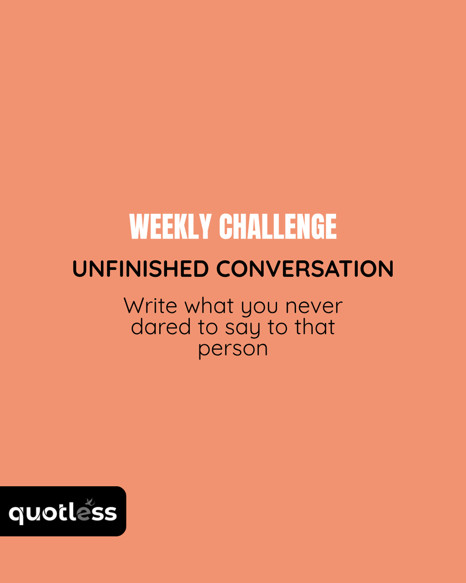 quotless's tweet photo. We all have one 🤔Those words that stayed stuck in our throats, the conversation that never had an ending...

Share your sentence in the comments or keep it in your heart 💭

Ready to turn your thoughts into powerful words?
Go Quotless 🔗 https://t.co/B0cOLCZWuV

#writingcontest https://t.co/mfH2CvCouD