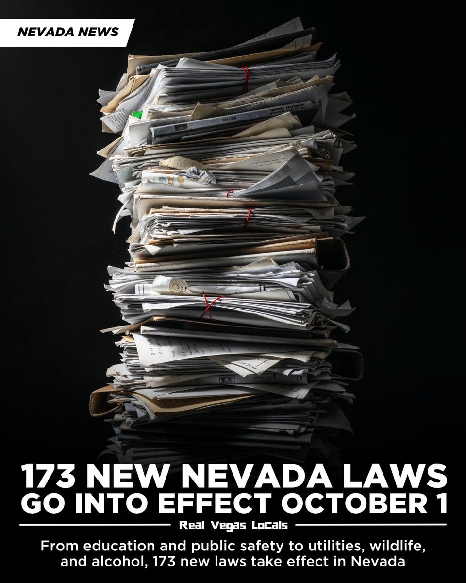 Starting today, October 1, 173 new laws officially take effect in Nevada.

From education and public safety to utilities, wildlife, and even alcohol regulations, Nevada just rolled out one of its largest waves of new laws in years.

Drivers will see new rules for crosswalks,