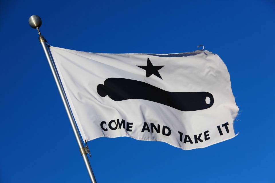 Michael Quinn Sullivan 🇺🇸 (@mqsullivan) on Twitter photo On October 2, 1835, Mexican soldiers were repelled as they attempted to take a cannon from the people of Gonzales. The Texians had hoisted a flag over their community depicting the cannon and emblazoned with the challenge: "Come And Take It."
Just 202 days later, Texas' On October 2, 1835, Mexican soldiers were repelled as they attempted to take a cannon from the people of Gonzales. The Texians had hoisted a flag over their community depicting the cannon and emblazoned with the challenge: "Come And Take It."
Just 202 days later, Texas'