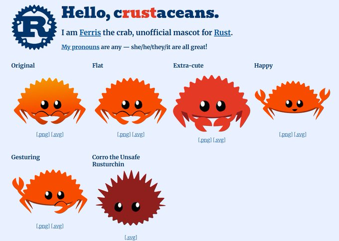 ourvoid_'s tweet photo. The first Solana mascot would actually be Ferris the (c)rustacean. Solana is built on Rust and the official mascot of Rust is Ferris.

He has his own website here https://t.co/KQrVyvuxMr https://t.co/DM7jsfgzNB