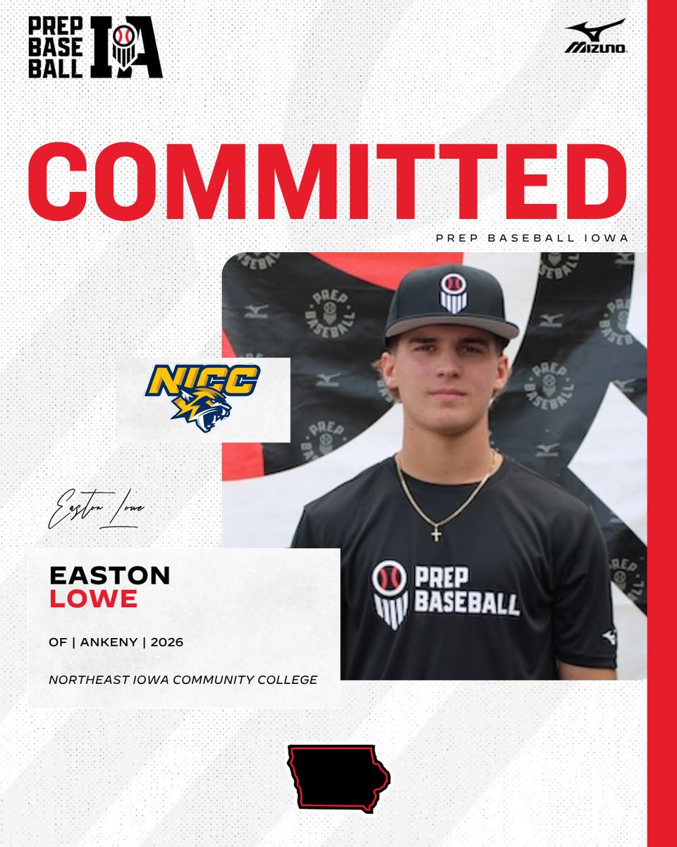🎓𝐂𝐨𝐦𝐦𝐢𝐭𝐦𝐞𝐧𝐭 𝐖𝐚𝐭𝐜𝐡🎓

Easton Lowe, (2026, OF, Ankeny) commits to Northeast Iowa Community College.

👤 loom.ly/AaaUQ18

<a href="/EastonLowe24/">EastonLowe</a> ✖️ @NICC_BSB