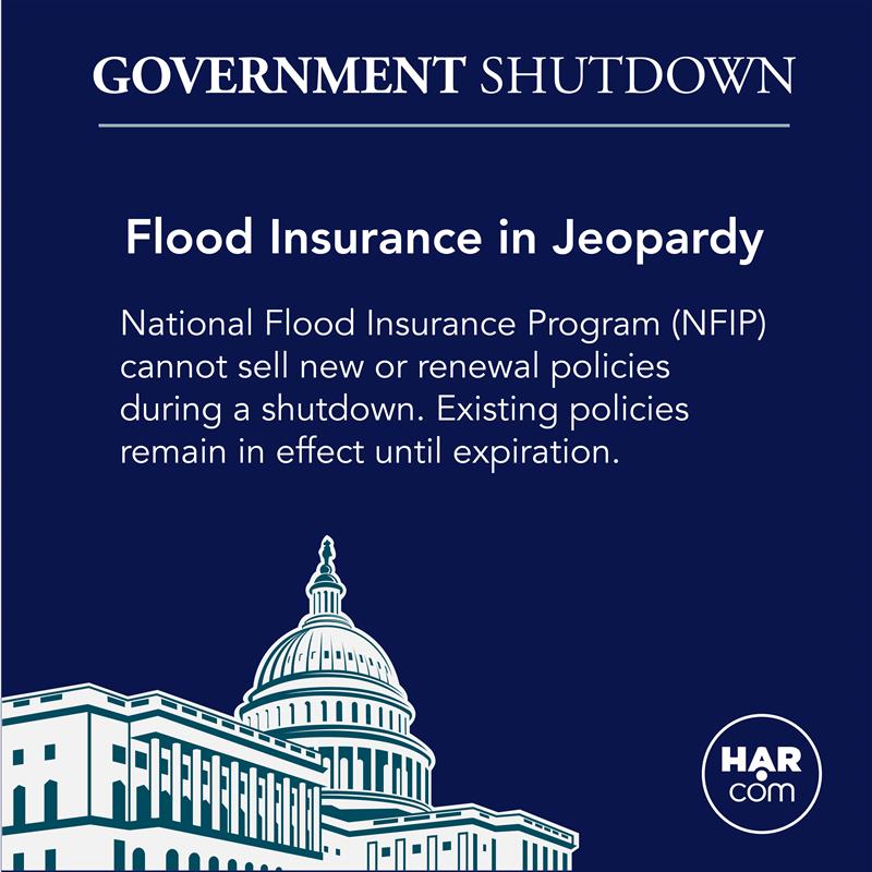 HARMembers's tweet photo. With the federal government shut down, many real estate programs are impacted — including the National Flood Insurance Program (NFIP). You may learn more about the impacts of the shutdown at https://t.co/hGX3KwHWpn. https://t.co/n3uvcBU4Rg