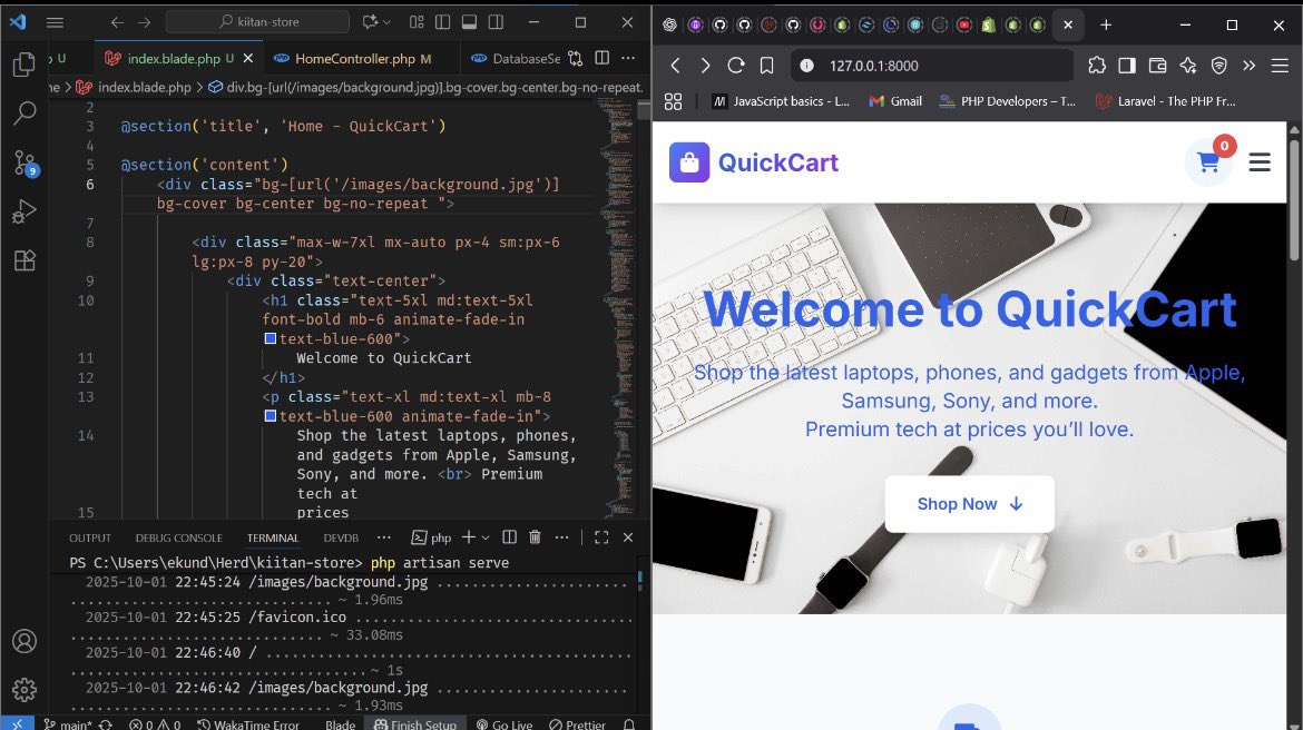 Its_olakiitan's tweet image. Day 61-62
Been setting up routes + working on the UI for my Shopping Cart project using TailwindCSS & Alpine.js.
The design isn’t there yet, but that’s the grind. In eCom, cart & checkout flow = sales lifeline. This project is my lab to get it right.
#Laravel #eCommerce