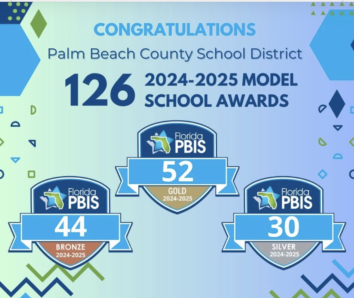 Proud Principal Moment-Pioneer Park Elementary is 1 out of 52 who achieved Model School Gold Level! Awesome job to my teachers, admin and staff and so proud of my babies! <a href="/GladesRegion/">The Glades Region</a> <a href="/pbcsd/">The School District of Palm Beach County</a> <a href="/flpbis/">Florida PBIS</a>