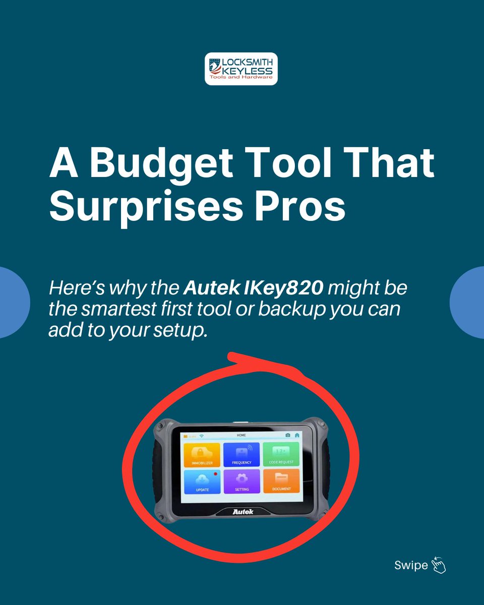 LksmithKeyless's tweet image. 🔑 Meet the budget tool impressing the pros!
Autek Ikey820 = Powerful, Affordable, Easy.
👉 locksmithkeyless.com/products/autek…
#LocksmithTools #KeyProgramming