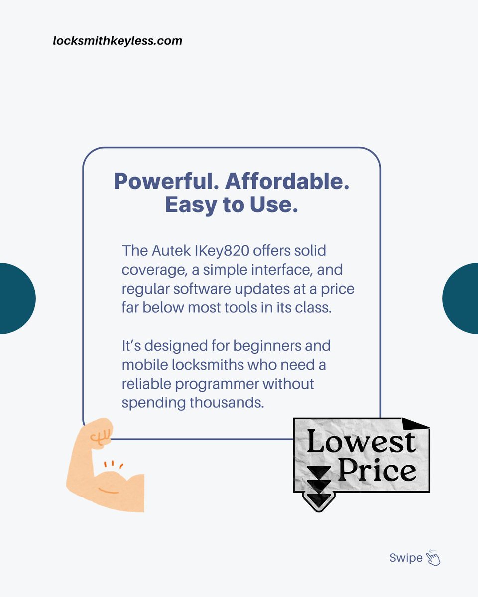 LksmithKeyless's tweet image. 🔑 Meet the budget tool impressing the pros!
Autek Ikey820 = Powerful, Affordable, Easy.
👉 locksmithkeyless.com/products/autek…
#LocksmithTools #KeyProgramming