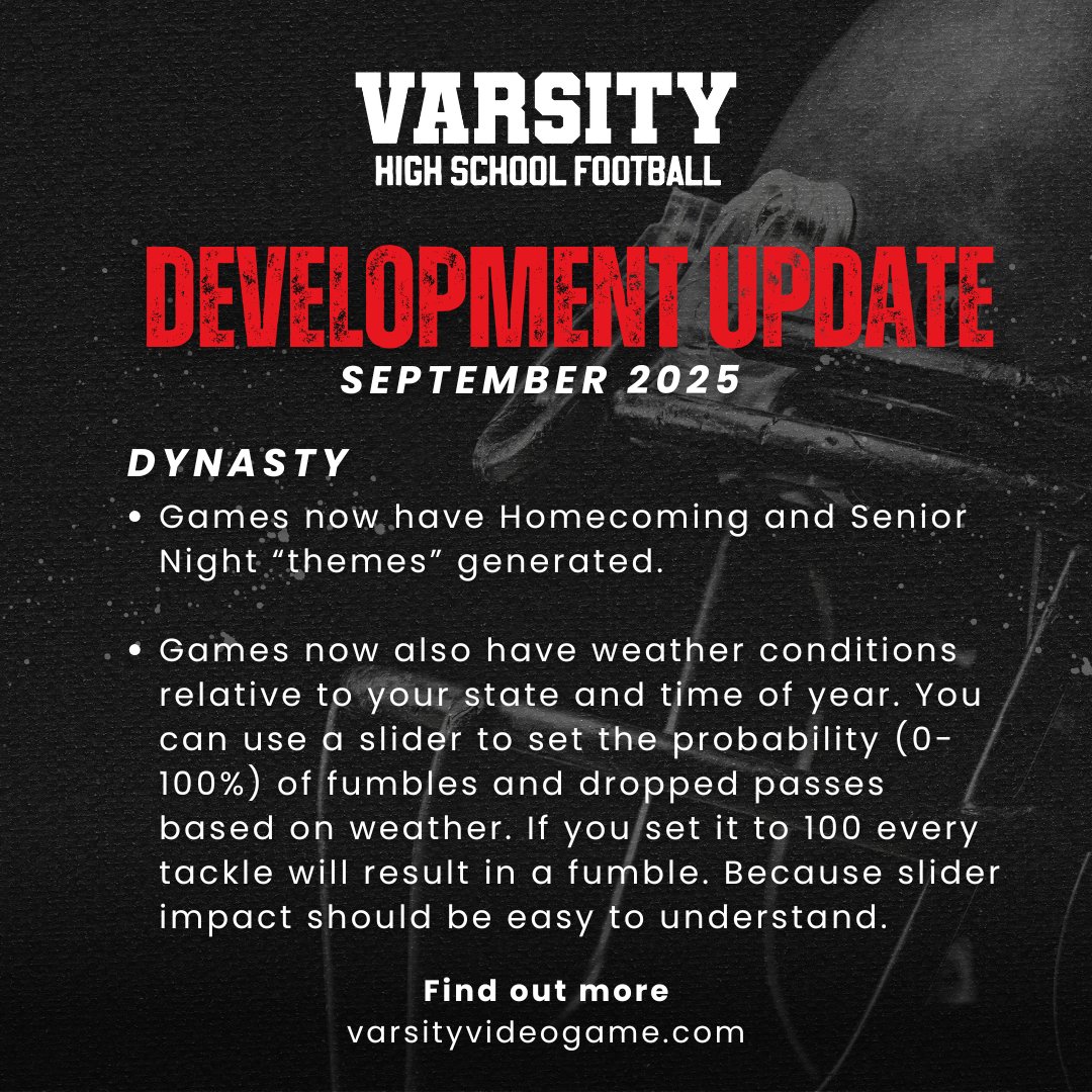 Varsity - High School Football Video Game tweet media