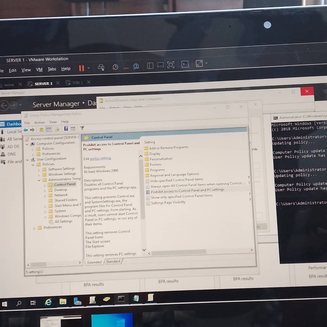 peteray34282378's tweet image. Day 2 of IT journey: Explored Group Policy Mgmt on Windows Server via VMware! Tweaked AD settings, restricted Control Panel, &amp;amp; managed software policies. Loving the sysadmin deep dive! #ITLearning #WindowsAdmin #GroupPolicy #TechJourney #CloudSecurity #CloudEngineer