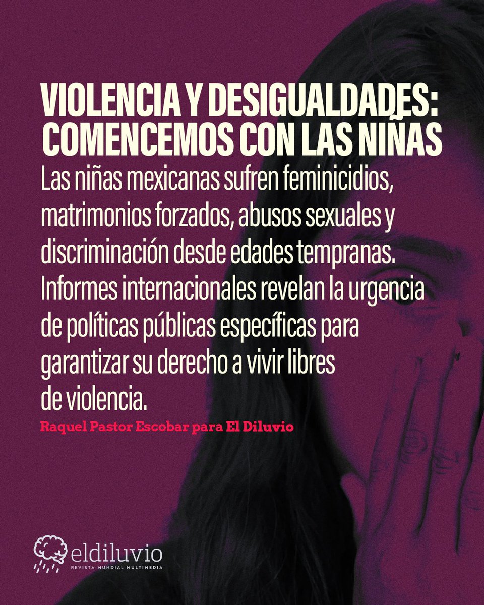👧🏻 En México, ser niña puede ser una condena:
➡ Feminicidios desde los 7 años
➡ Matrimonios forzados
➡ Abusos normalizados

¿Por qué seguimos sin verlas?
👉 Violencia y desigualdades: comencemos con las niñas.
🔗 bit.ly/ComencemosConL…