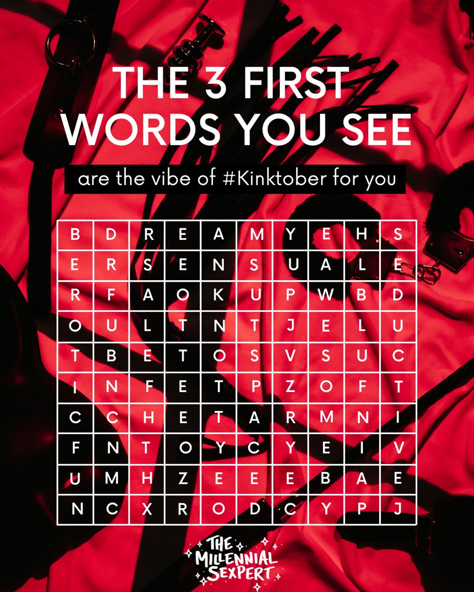 What are the first three words you saw?

Let me know in the comments ⛓️🥵😈

#Kinktober #KinkBDSM #KinkCommunity #KinkEducation #MillennialSexpert