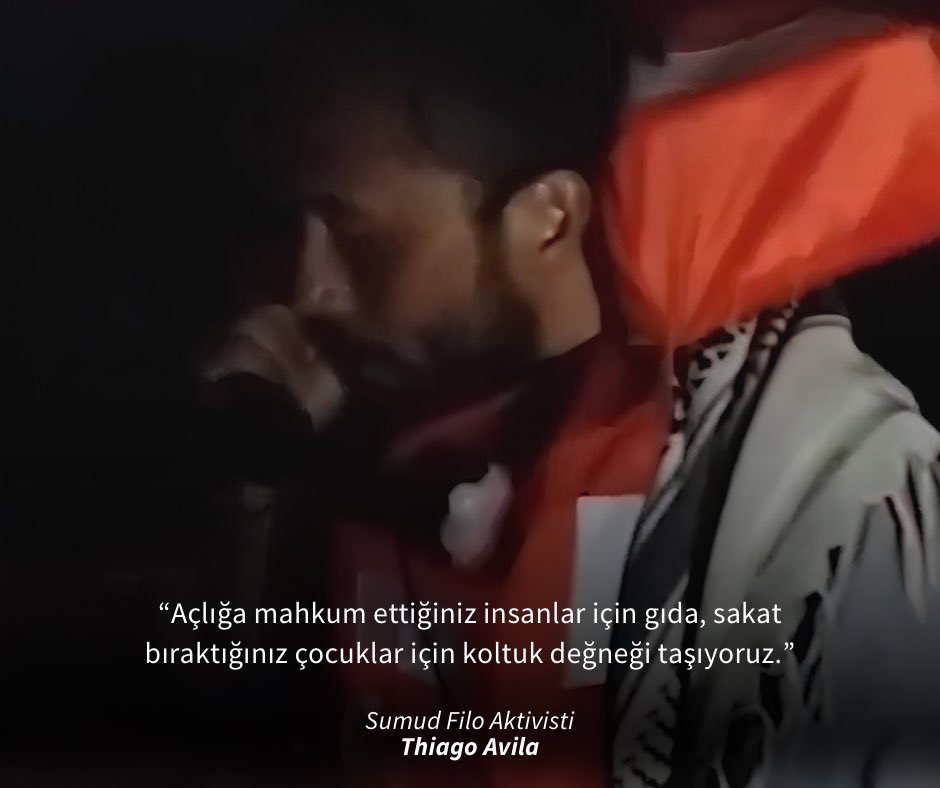 Şu cümledeki izzet ve şerefe sahip olamayan bütün siyasi bildiriler, uluslararası kınamalar, lanetleme bildirileri kahrolsun!

“Açlığa mahkum ettiğiniz insanlar için gıda, sakat bıraktığınız çocuklar için koltuk değneği taşıyoruz.”