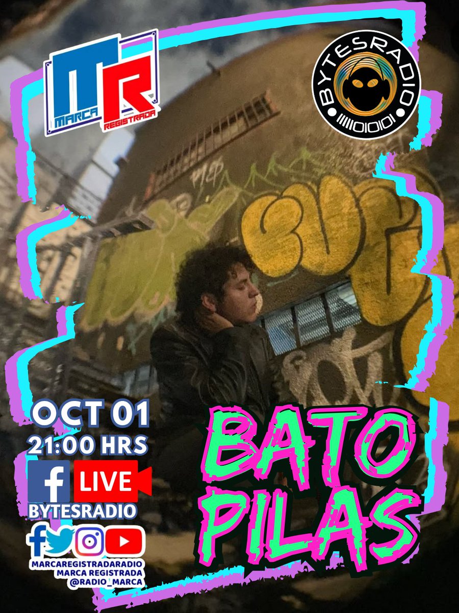 Este miércoles a las 21 hrs 🇲🇽, nos acompaña #batopilas que nos trae un viaje sonoro que explora la contemplada de la vida y la muerte. 
 Nos vemos a través de la señal de @bytesradio ya sea en #FacebookLive o en YouTube. Ya saben, pasen la voz y ¡Comenten sus preguntas!
