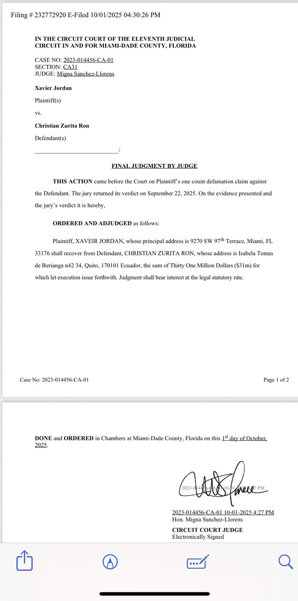 MashiRafael's tweet image. En firme sentencia en Estados Unidos contra un difamador como Christian Zurita, socio de Villavicencio.
¡Por fin!
#LosCorruptosFueronSiempreEllos
