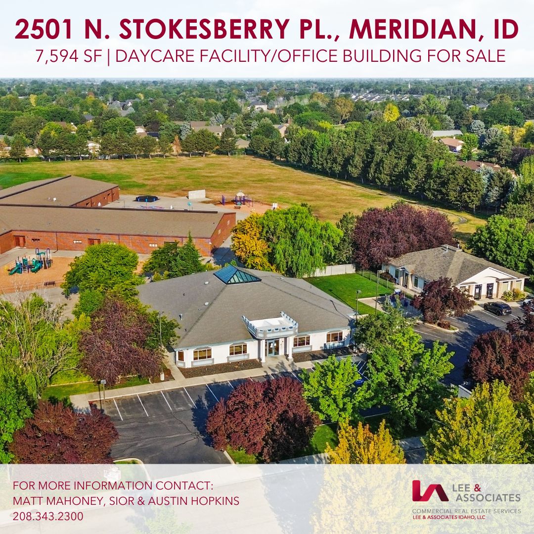 Daycare Facility/Office Building For Sale In Meridian, ID! #cre #realestate #forsale #commercialrealestate #leeassociates #Commercialrealestatebrokersboise #realestateinvestor

View listing here: monkeylink.co/27ecbe