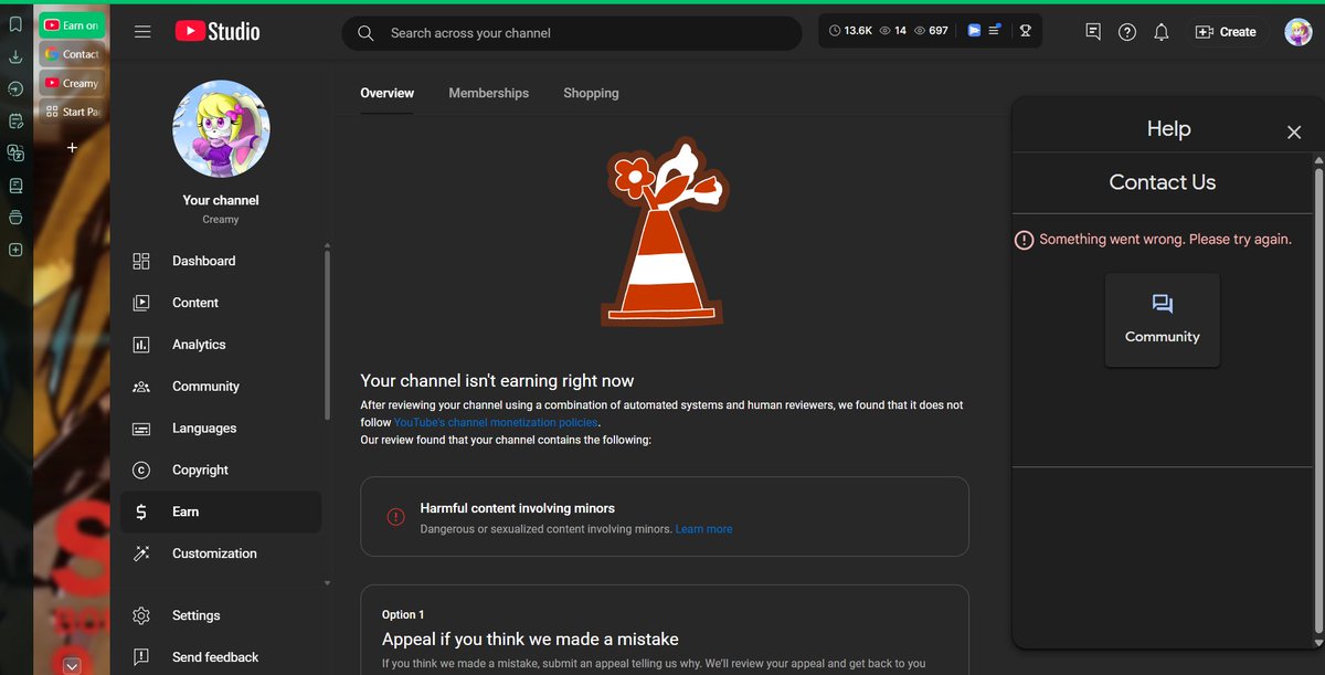 Finally it happens to my channel too...
Sent appeal but even appeal feature doesn't work properly.
Unless they change decision, I will freeze the channel for an undetermined time.
Finally, <a href="/TeamYouTube/">TeamYouTube</a> , I'm not the only victim for this. Please send a real staff for support ASAP.