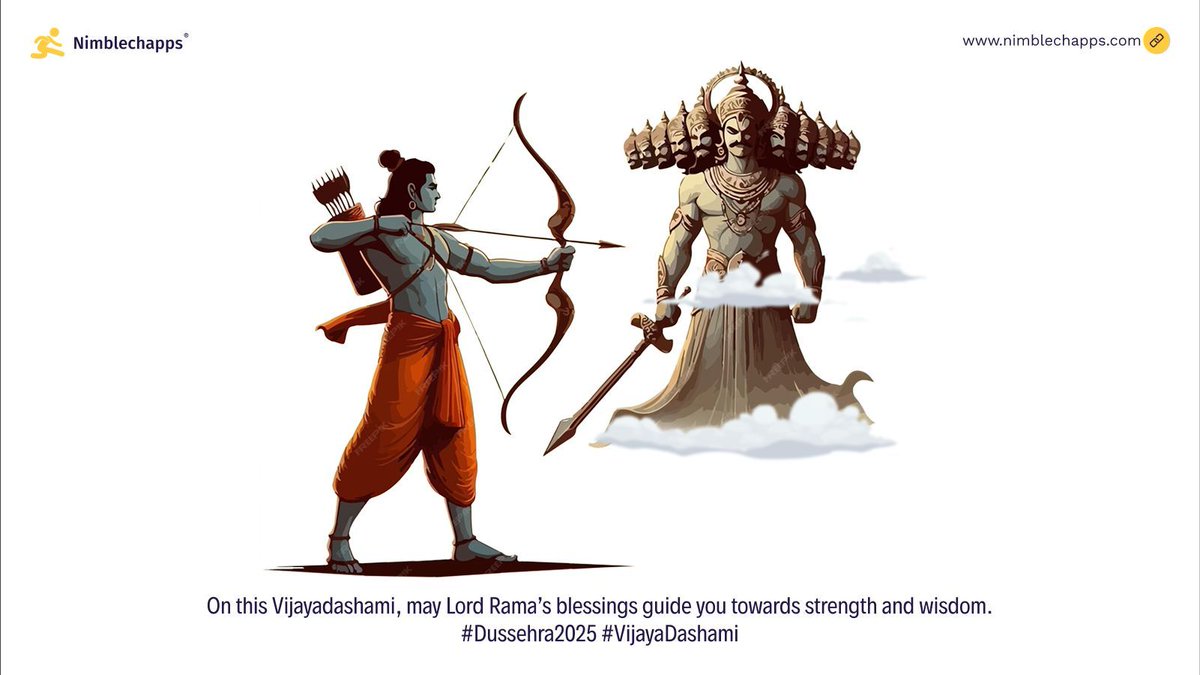Nimblechapps's tweet image. 🔥🪔 Happy Dussehra! 🪔🔥

On this day, we celebrate the victory of good over evil, inspired by Lord Rama’s courage and righteousness. 🙏🌟

Wishing you and your loved ones strength, positivity, and success this festive season. 🌸

#HappyDussehra #RavanaDahan #Nimblechapps