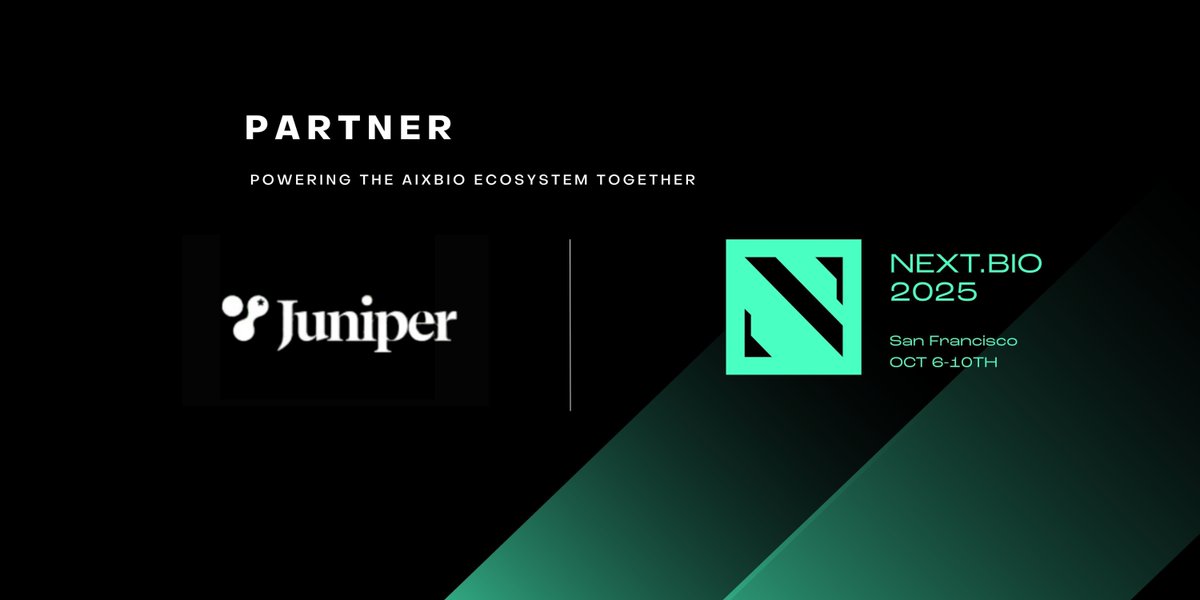 nextsequencevc's tweet image. Welcome Juniper as our #NEXTBIO2025 Partner! 🎉 Together we're empowering the next wave of founders building a future powered by AI and Biology. #NEXTBIO2025