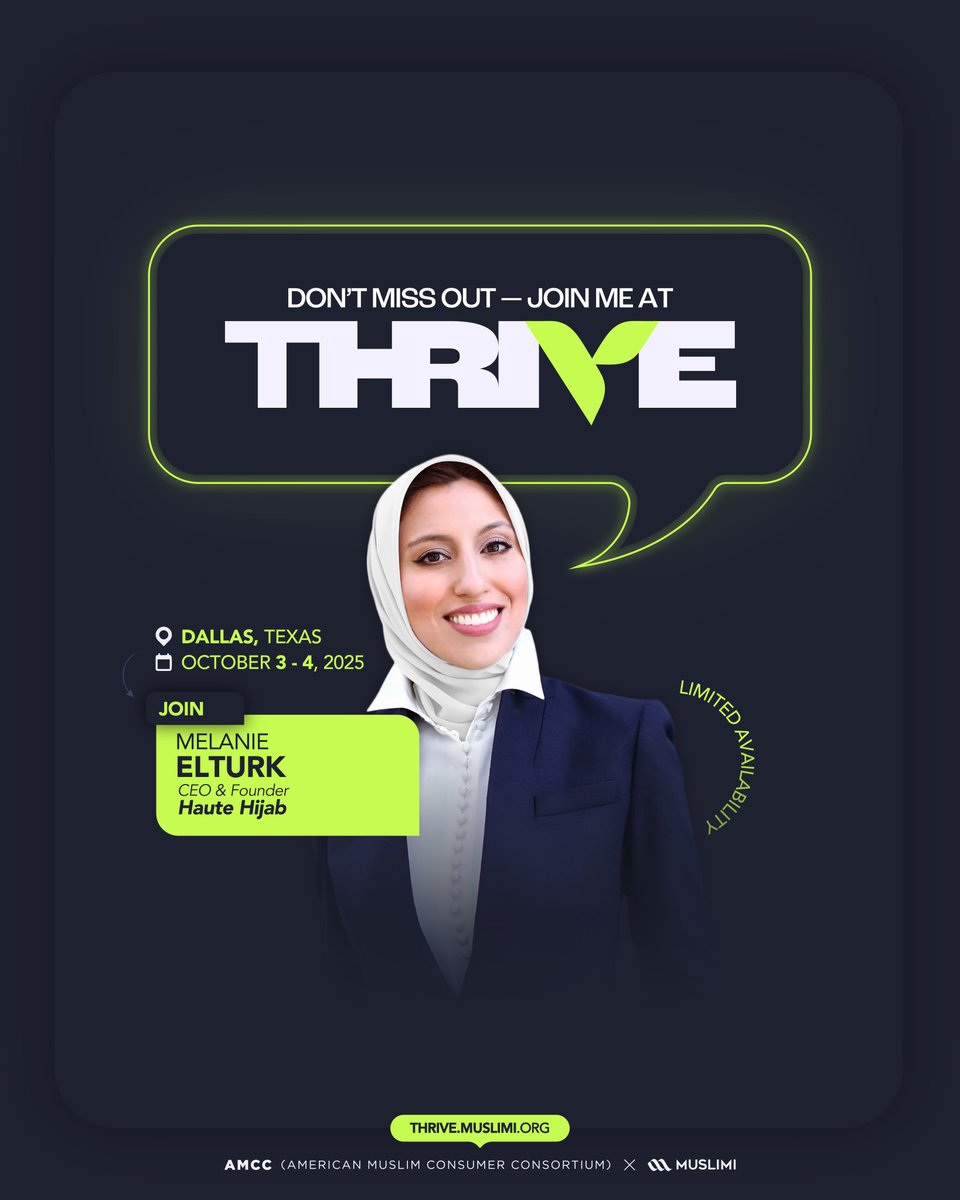 Meet Melanie Elturk, CEO of Haute Hijab — the leading U.S. hijab brand redefining modest fashion and empowering Muslim women worldwide.

#Thrive2025 #HauteHijab #FemaleFounders #RepresentationMatters #MuslimWomen