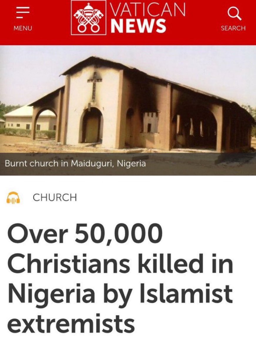 AzatAlsalim's tweet photo. Not 5 but 50,000 Christians in Nigeria have been murdered for being Christians! https://t.co/aZTrbb7ZM1