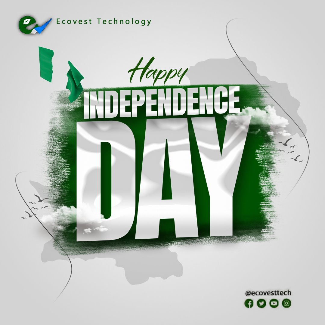 Happy Independence &amp; New Month! 🇳🇬✨
Nigeria’s resilience inspires us. At Ecovesttech, we’re building solutions that impact lives &amp; conserve the environment—driving SDGs for a brighter future. 🌿💚

This month, let’s innovate, create change &amp; build a sustainable Nigeria!