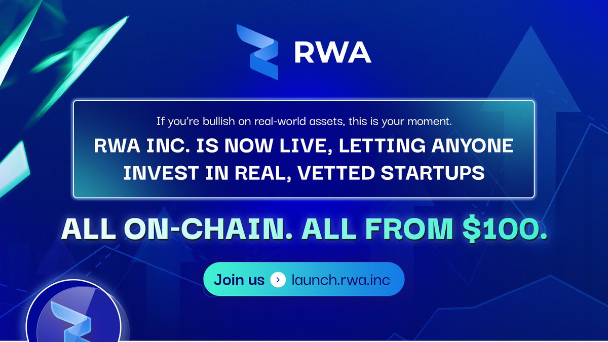BheeSocials's tweet image. Hype fades. Real-world assets don’t.

@RWA_Inc_ is now live, letting anyone invest in vetted startups from just $100. Built on trust, transparency, and alignment with users. 

Proud to see what @kevinyunai is building.

The future of investing starts here Launch.rwa.inc