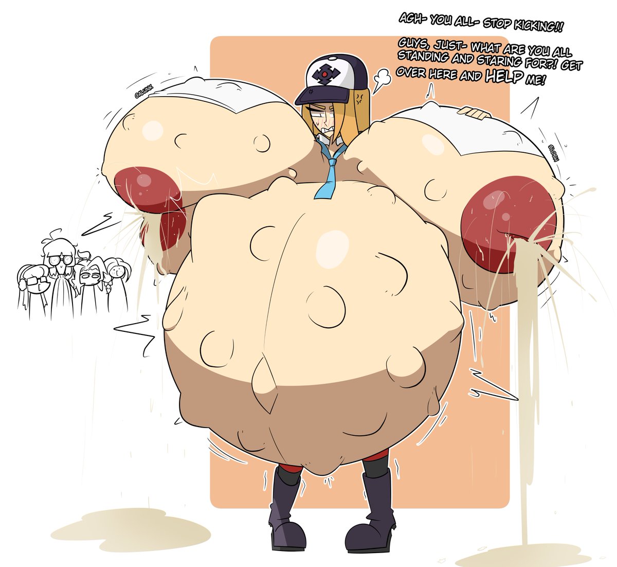 Big mess from a suddenly big gal.

🔞a very round and bumpy Asuka from Danball Senki, pregnant in more places than one, for an anonymous client :o