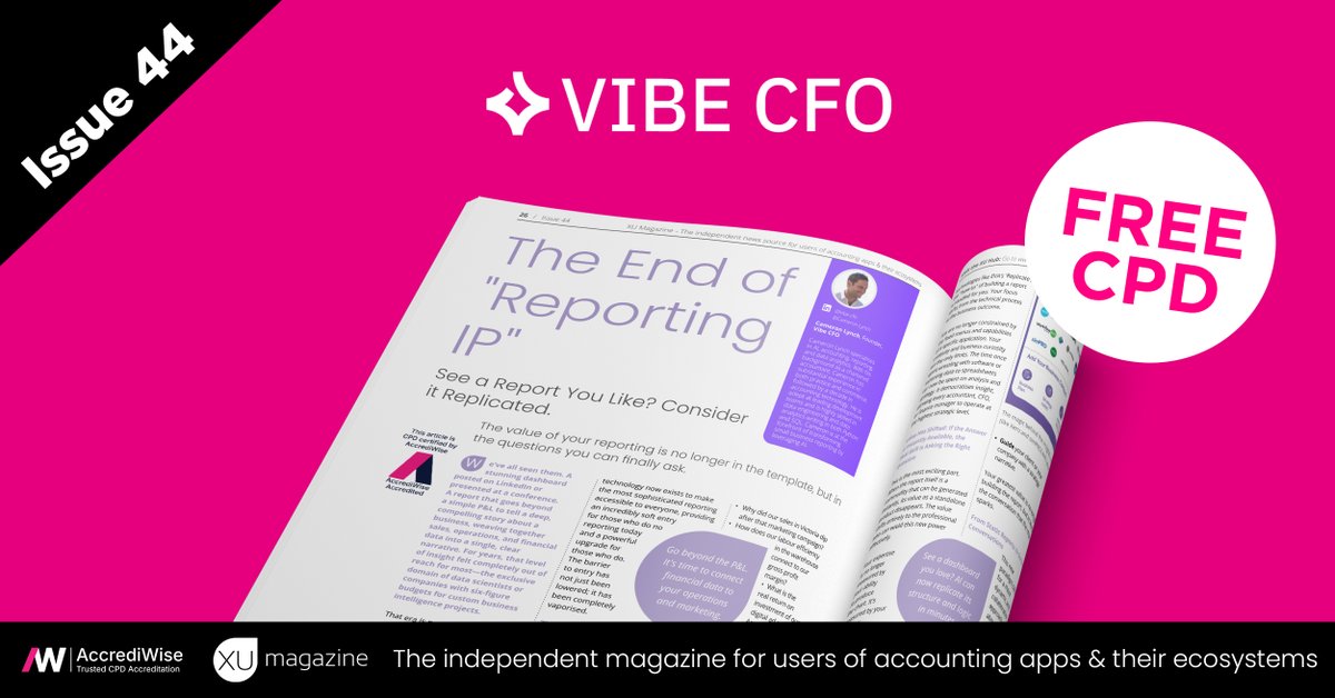 xumagazine's tweet image. Ever see a dashboard on LinkedIn and wish it was yours? Now it can be. The end of &quot;Reporting IP&quot; is here. 

Read more from Vibe CFO in Issue 44 👉 xumagazine.com/news/the-end-o…

#XUMagazineIssue44 #AI #AccountingTech