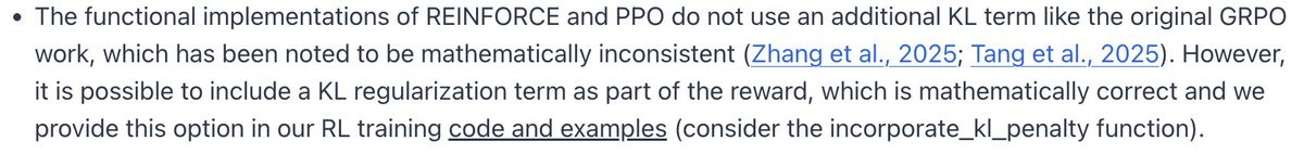 yifan_zhang_'s tweet image. My sincere thanks to @thinkymachines and @rm_rafailov for their swift and constructive feedback on addressing the KL inconsistency within the GRPO loss function.
This type of engagement truly exemplifies the collaborative ethos of open-source research!
Docs:…