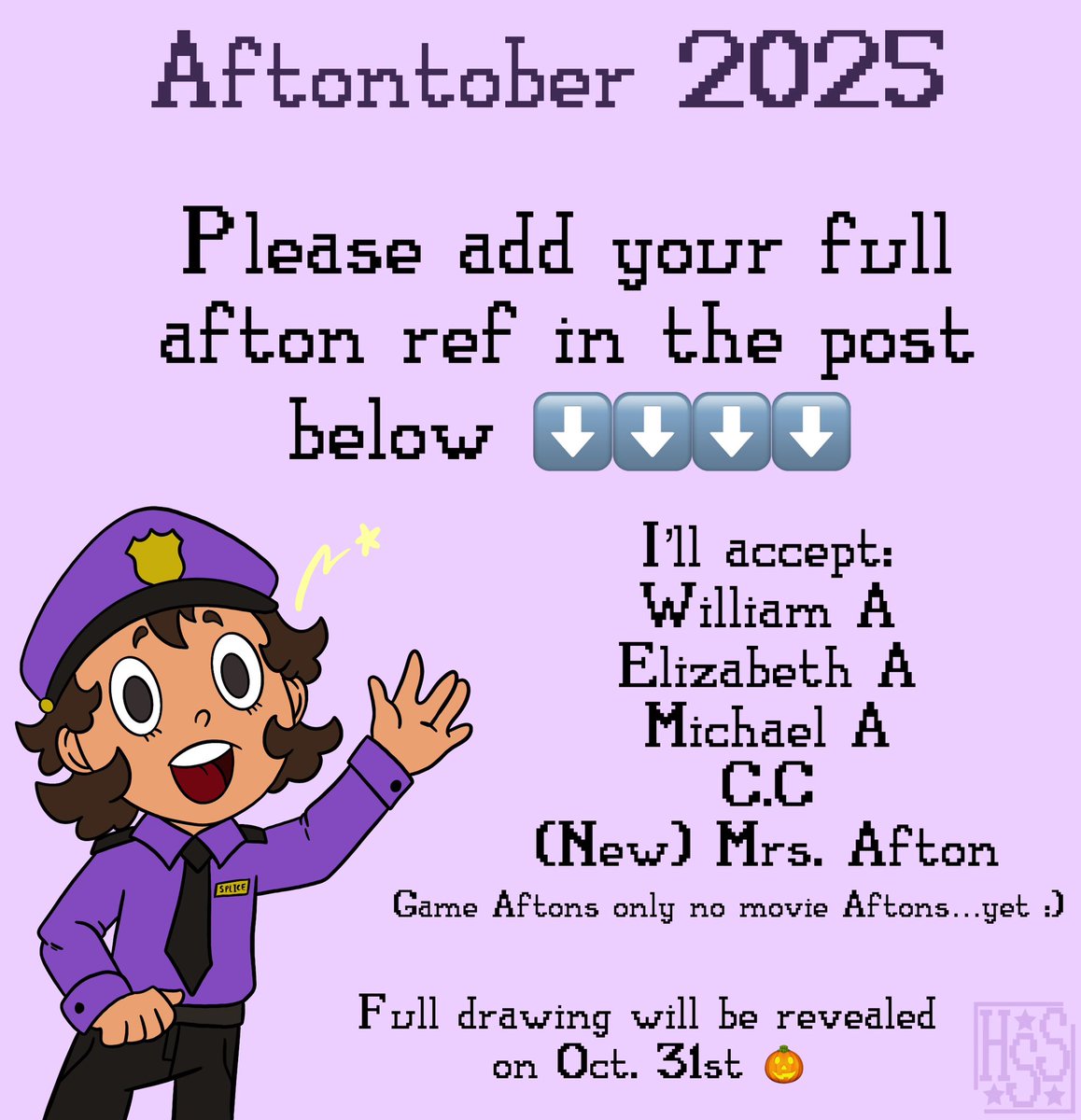 HumanSoulSama's tweet photo. -its that time of the year again…you know what to do :)-
-Please retweet this around the more Aftons to draw the better -
-Any questions please don’t hesitate to ask-
#aftontober #fnaf #williamafton #michaelafton #elizabethafton #thecryingchild #mrsafton #fivenightsatfreddys https://t.co/zBRnUaFJ9S
