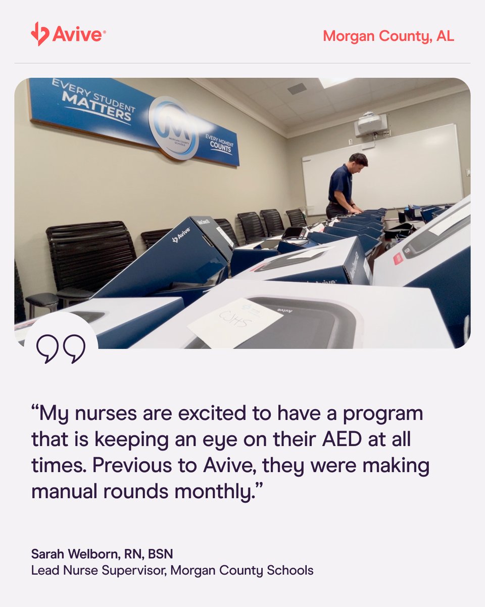 AviveSolutions's tweet image. From managing student medications to running emergency drills, Sarah Welborn, RN, BSN set out to modernize Morgan County Schools&apos; approach to the health and safety of 7,600+ students. One of her top priorities: improving how the district managed its avive.life/customer-stori…