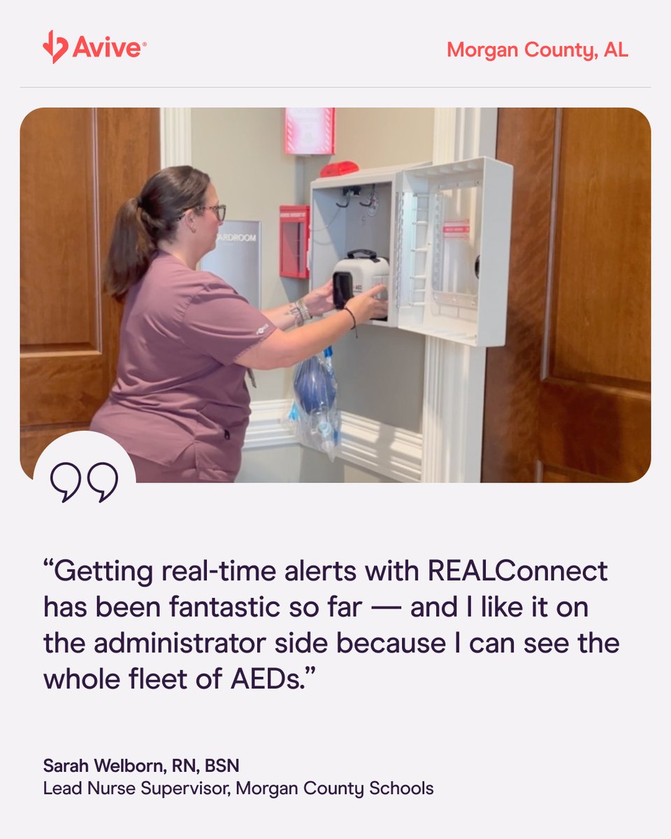 AviveSolutions's tweet image. From managing student medications to running emergency drills, Sarah Welborn, RN, BSN set out to modernize Morgan County Schools&apos; approach to the health and safety of 7,600+ students. One of her top priorities: improving how the district managed its avive.life/customer-stori…