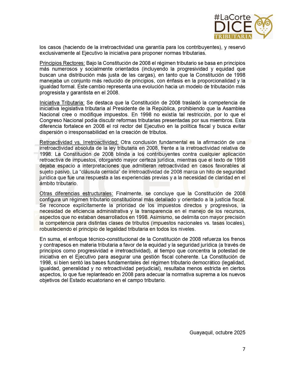 2/2 Una reflexión necesaria para comprender qué elementos deberían preservarse, reformarse o repensarse en el debate constituyente.

👉 Un aporte de #LaCorteDiceTributaria