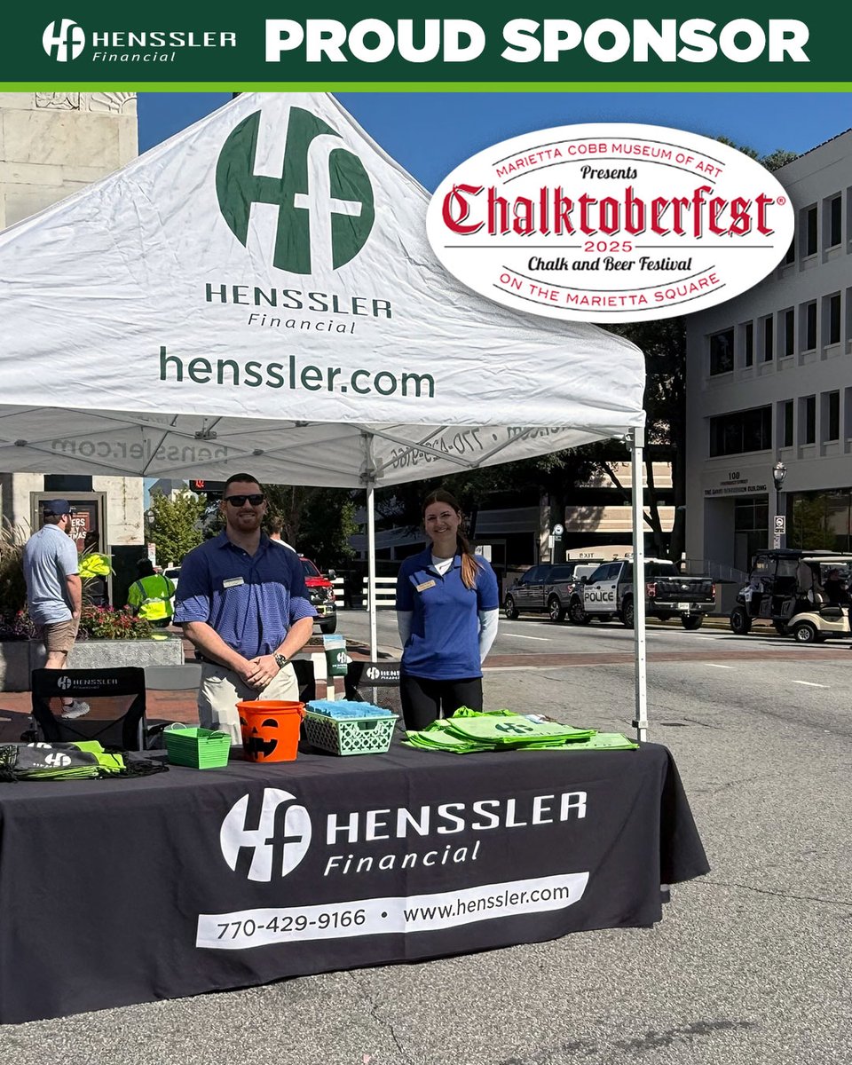 HensslerGroup's tweet image. Proud to be a Presenting Sponsor for Chalktoberfest 2025 🎨🍁 A weekend of art, music &amp;amp; community fun! Details: chalktoberfest.com

#Chalktoberfest #MariettaSquare #HensslerFinancial #CommunityFirst #CobbCounty