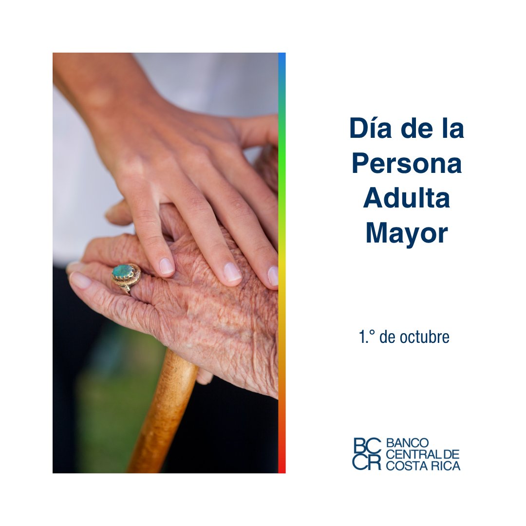 En el Día de la Persona Adulta Mayor, honramos la sabiduría, experiencia y fortaleza que enriquecen a nuestra sociedad. En el Banco Central de Costa Rica valoramos profundamente su legado y compromiso, que nos inspiran a construir un futuro sólido para todas las generaciones.