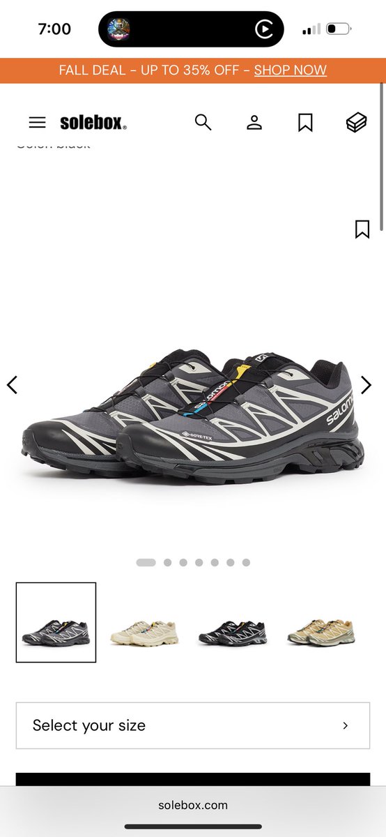 RealSim0nSays's tweet photo. @solebox is something wrong with your website? The “select size” button doesn’t work. Need these in a US9.5 😥 https://t.co/WUYofQ152Q