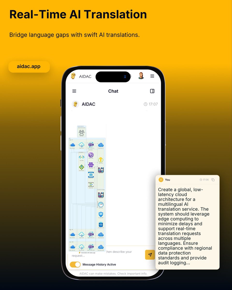 aidacapp's tweet image. Speak any language, instantly 🌍
AIDAC builds global AI translation architectures with edge computing + compliance built in.

🔗 aidac.app/?utm_source=x

#AIDAC #InfraasCode #AITranslation #Cloud
