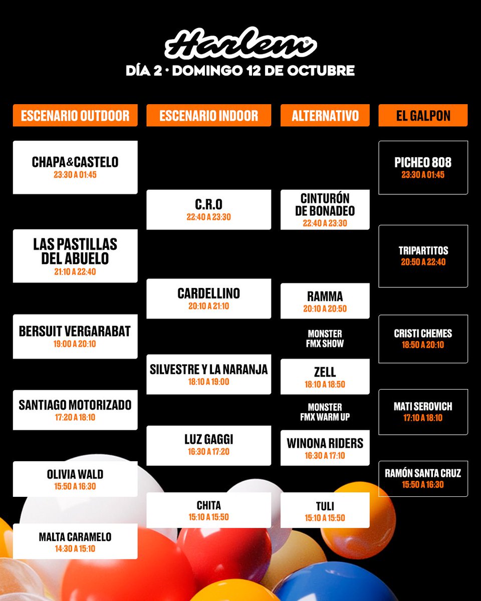 LLEGÓ EL MES DEL HARLEM ⏰😍 Con ustedes, los horarios y escenarios por día. En cuál nos vemos???