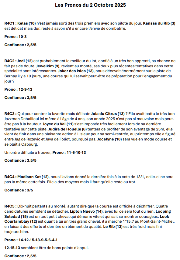 ABTurfPronos's tweet photo. Les Pronostics du jour sont là. On remarque des indices de confiance peu élevés, des courses "bourbiers", le mot d'ordre de la journée sera "Tout ou rien" : https://t.co/XL6hxVyptm