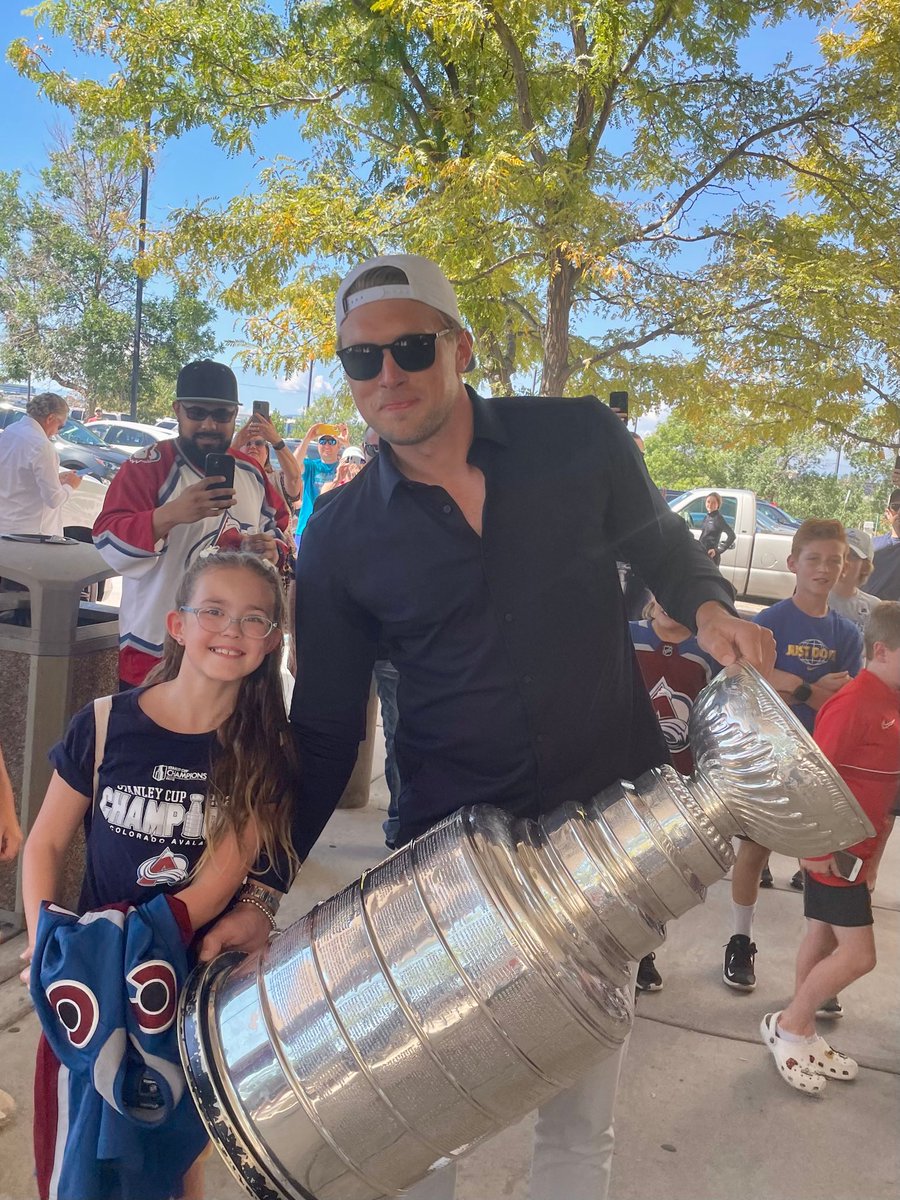 KnottyToast's tweet photo. We are going to miss seeing @6ErikJohnson on the ice. But hopefully we will see him doing something worse with the @Avalanche organization or something else with the @NHL. He was always so kind and I’m glad we got to watch him play for so many years. https://t.co/NMY1i5ScBF