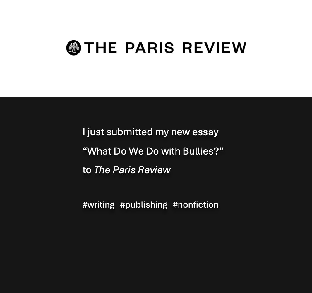 MichaelJortner's tweet photo. October is one of @parisreview's open submission months so it was my pleasure to send them my work. If published, it will be my first piece in a literary journal 😮 #nonfiction #literarymagazine #authorsofinstagram #publishing #writerlife https://t.co/O8E07iVm9N