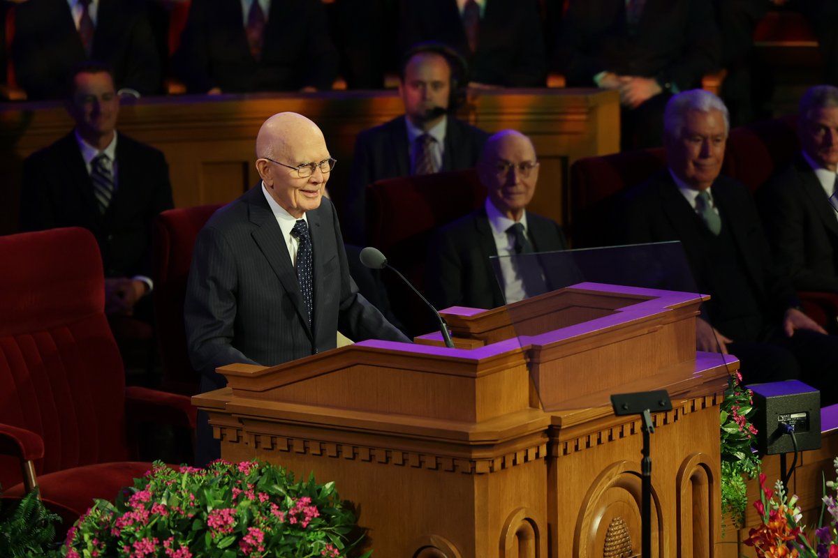 Ch_JesusChrist's tweet photo. Six leaders of The Church of Jesus Christ of Latter-day Saints shared personal reflections about the Christ-focused life and teachings of the late Prophet and President Russell M. Nelson on Wednesday, October 1, 2025, during a tribute broadcast from the Tabernacle on Temple Square.

President Dallin H. Oaks of the Quorum of the Twelve Apostles was joined by Primary General President Susan H. Porter, Presiding Bishop Gérald Caussé, Elder Carl B. Cook of the Seventy and Elders Jeffrey R. Holland and Henry B. Eyring of the Quorum of the Twelve Apostles.

Their remarks highlighted President Nelson’s tender personal ministry to people everywhere, his invitation to be peacemakers, and his gift for receiving revelation from God.

“President Nelson showed us the meaning of love in a world with billions of people in many nations,” President Oaks said.

Learn more on Church Newsroom. 

https://t.co/Vb9IfibZFn