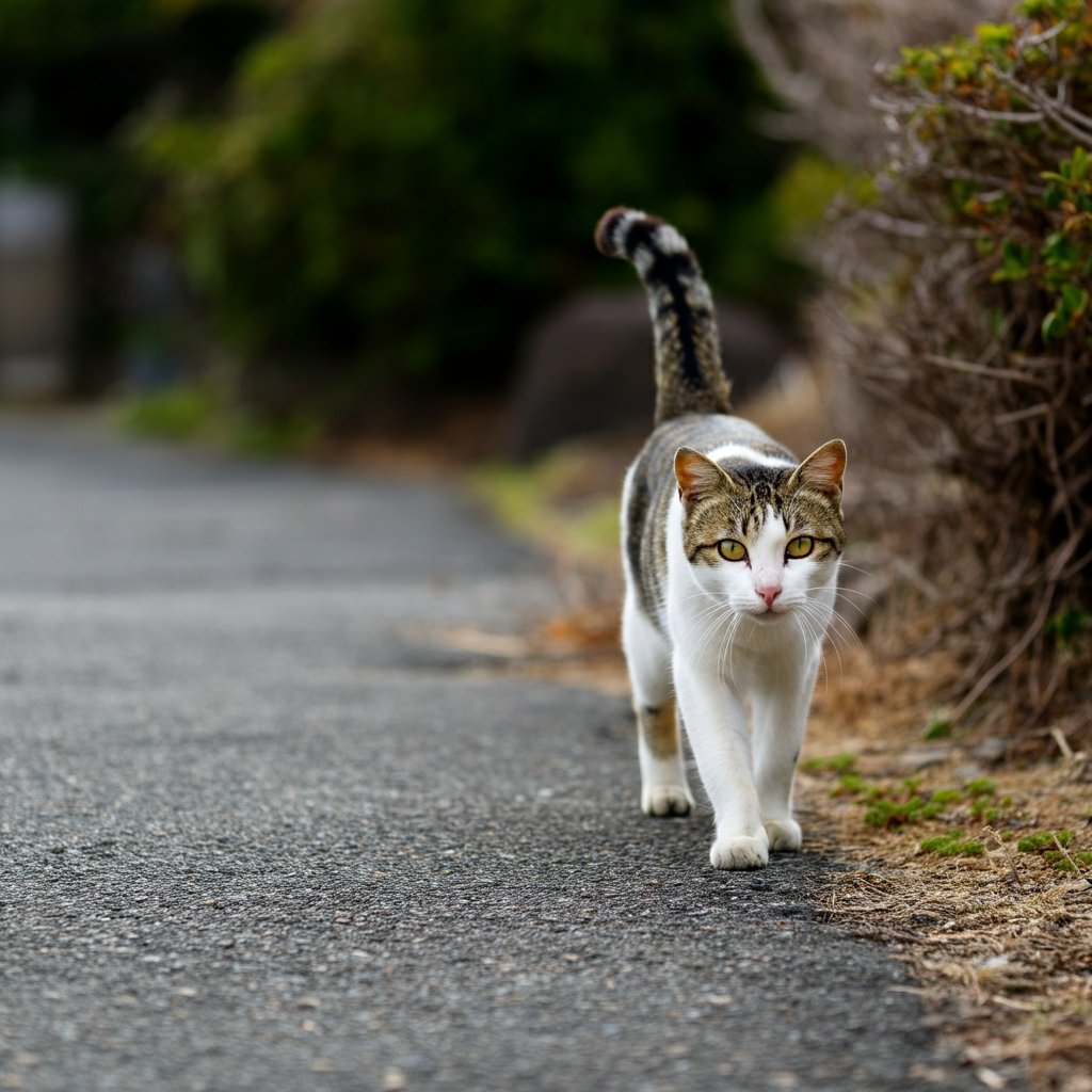 freenekochan's tweet image. 散歩中の猫を見つけた！🐾
ちょっとドキッとする表情がかわいい❤️
#猫 #散歩 #癒し