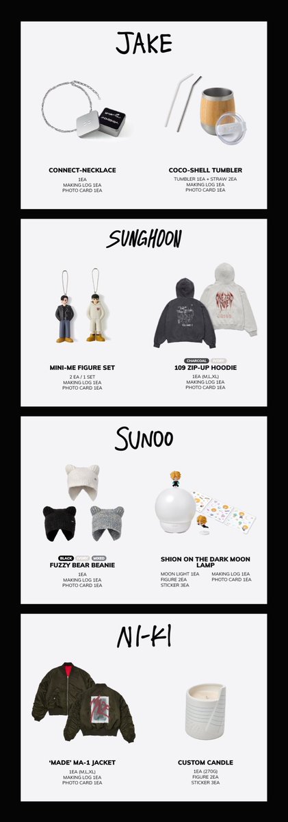 Artist-Made Collection by ENHYPEN POP-UP in NEW YORK 📢 MERCH LIST