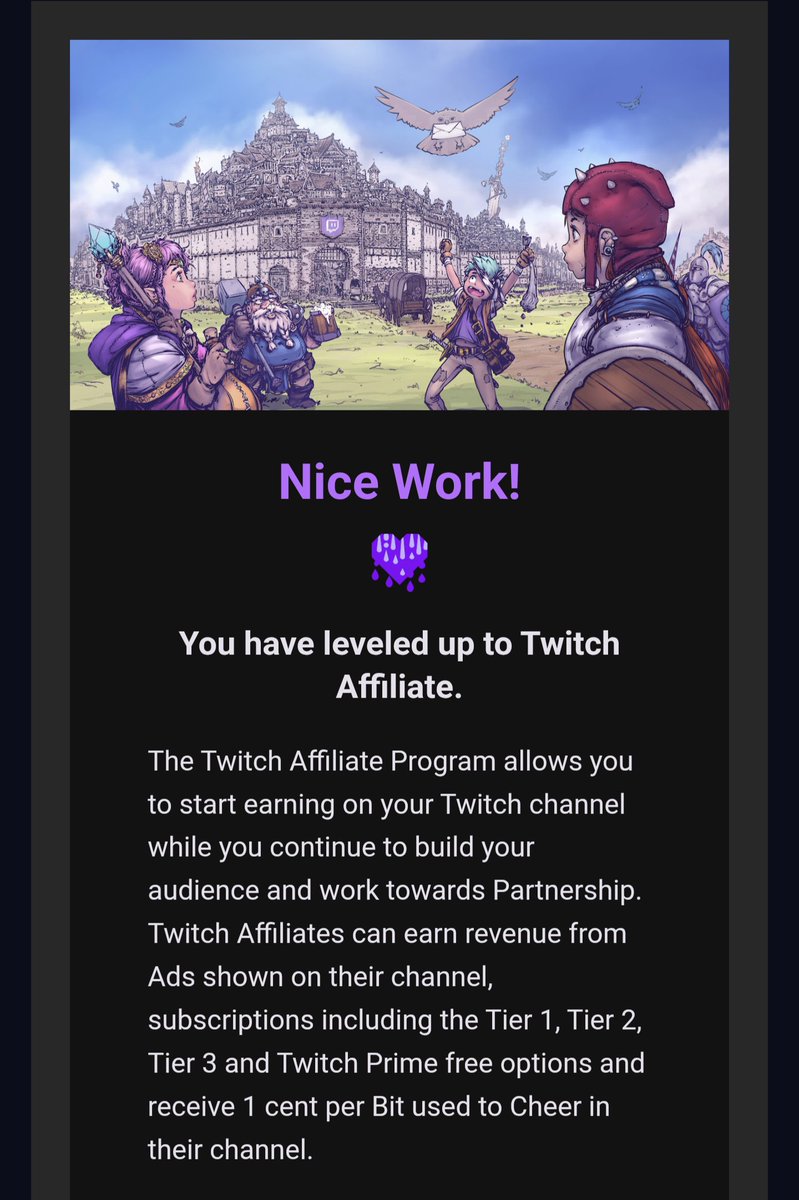 VXmyst's tweet photo. Thanks to everyone's support we've made it to twitch affiliate. I'm excited to see where we can go with these streams and look forward to making more content. #twitch #affiliate https://t.co/cHAWyZdGZ1