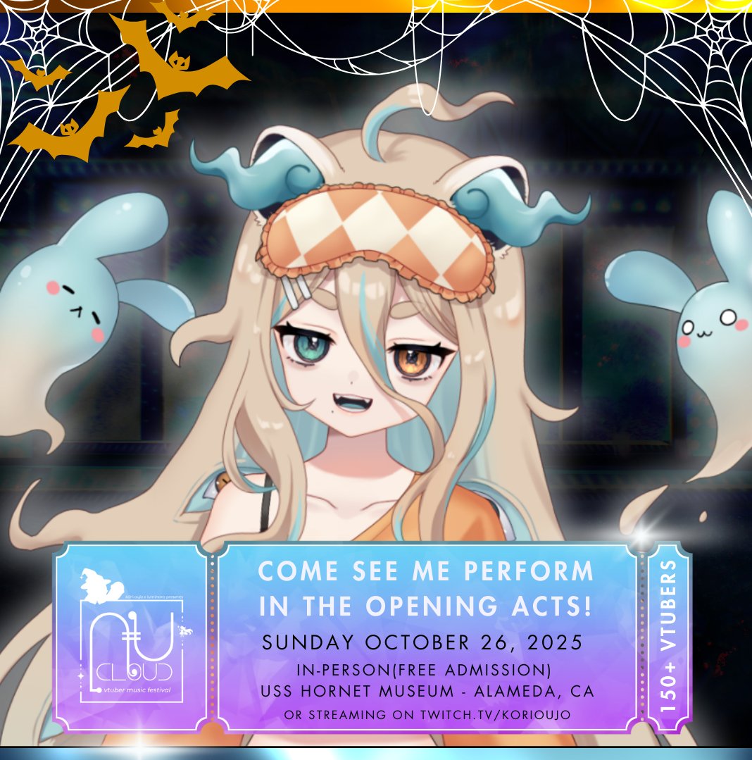 Pekoe ๐ป๐๏ธ ghostly raccoon vtuber (@pekoe_boo) on Twitter photo Guess who's performing in the opening act aboard
<a href="/korioujo/">Kลri-Oujo๐ง๐ฆ| ๐NUCLOUD</a> 's NuCloud Halloween Concert on the USS Hornet? Ehehehehe can't escape us on the 26th of October!! Guess who's performing in the opening act aboard
<a href="/korioujo/">Kลri-Oujo๐ง๐ฆ| ๐NUCLOUD</a> 's NuCloud Halloween Concert on the USS Hornet? Ehehehehe can't escape us on the 26th of October!!