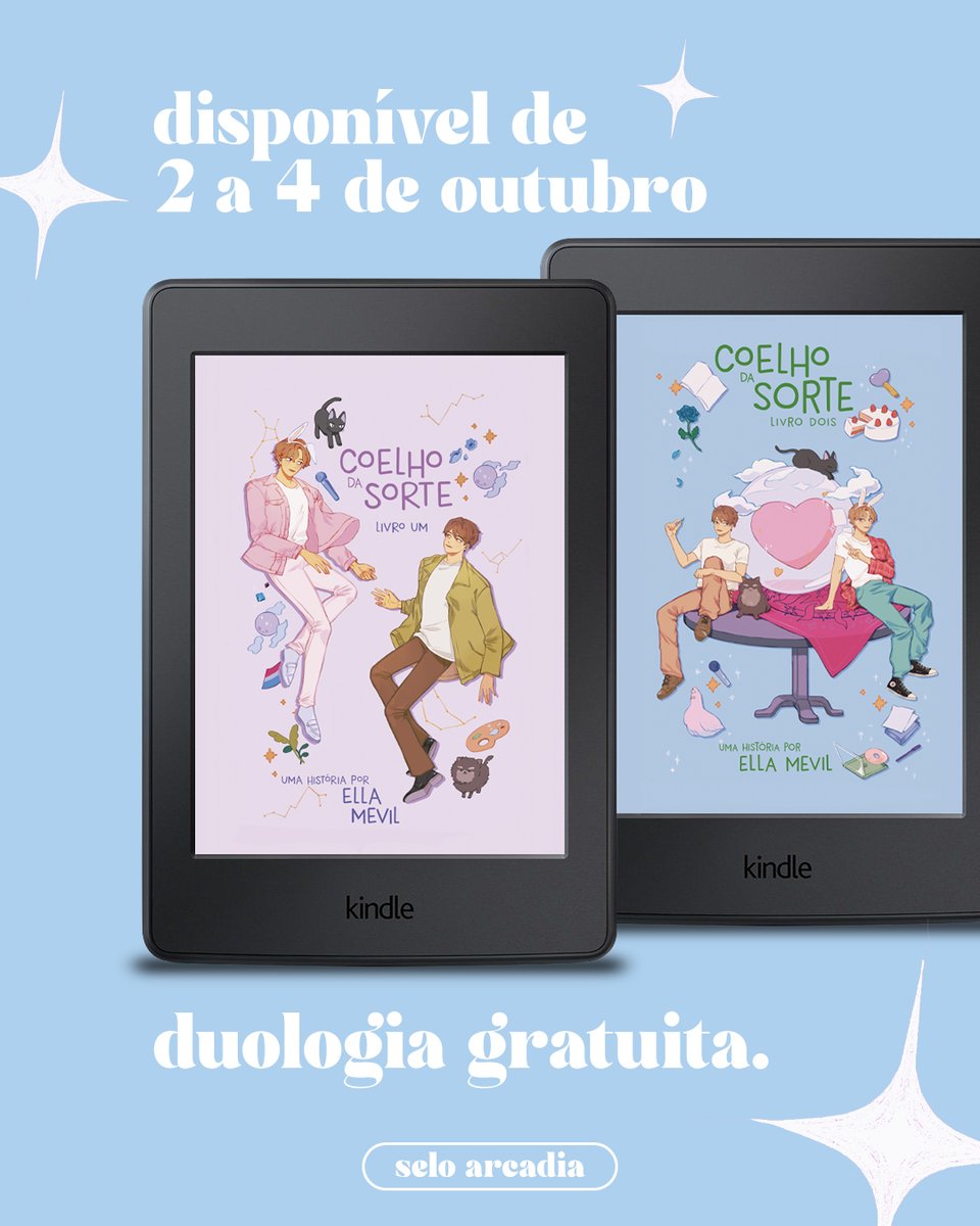 taemeetevil's tweet photo. Coelho da Sorte tá de graça no kindle de hoje até dia 4/10! Quem quer conhecer pra comprar a edição 2 em 1 de aniversário ou só quiser ler mesmo, basta ir conferir!
Livro 1: https://t.co/5QxT6wsE0q
Livro 2: https://t.co/Ez67fIx2Z1 https://t.co/4OrzFZfPle