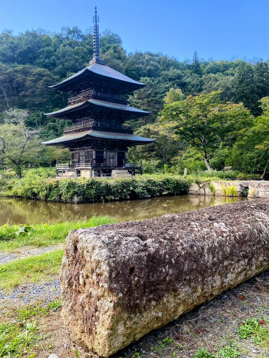 Tabimuyan's tweet image. まほろばの里たかはた

#三重塔
#まほろば古の里歴史公園
#山形県
#高畠町