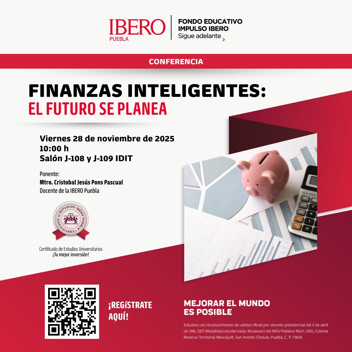 🗓️Te invitamos a la conferencia Finanzas Inteligentes: El futuro se planea.

Viernes 28 de noviembre / 10:00 h
Registro: acortar.link/MWSsg5