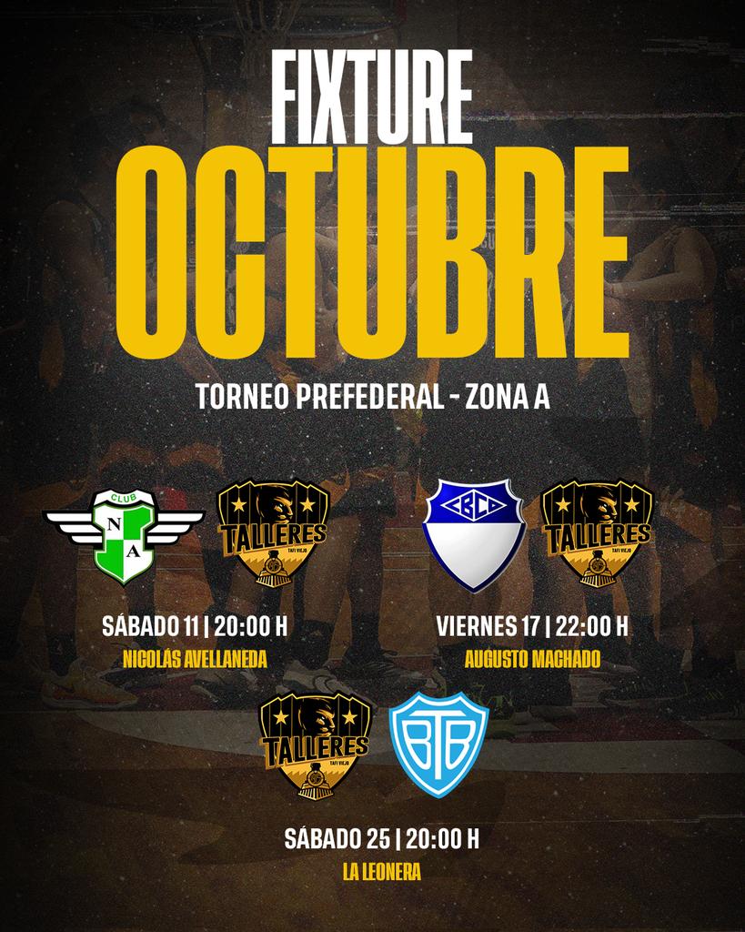 CATalleresTV's tweet photo. #Prefederal🏀

📌 Agenda leonera

📆 Últimos tres juegos de la Fase Regular del Prefederal. Luego viene la etapa de reclasificación y posterior Final Four. 

#TodosJuntosSomosTalleres🟡⚫ https://t.co/0CmwFXrmFS