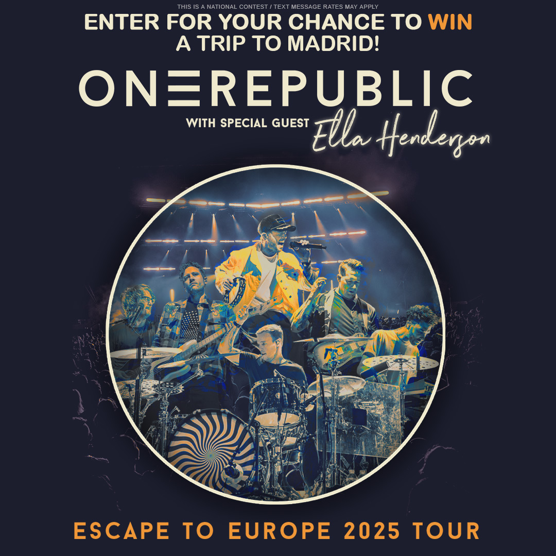 You could be living the Good Life when you ✨WIN✨ your way to see OneRepublic  live in Madrid on their Escape to Europe 2025 Tour! 🎤🎶 🗳️ ENTER HERE ➡️  https://t.co/VCbPZT8iGg #KRBE #, image size:1080x1080